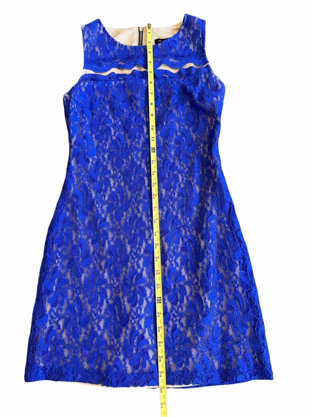 Teeze Me Size 3 Royal Blue Lace Nude Illusion Cocktail Dress